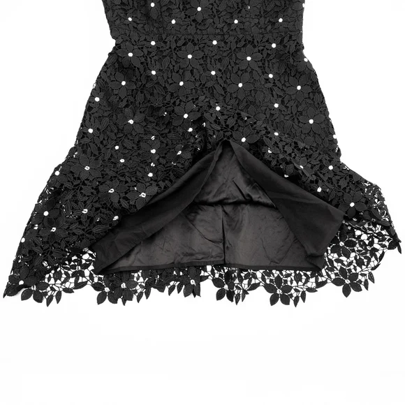 black guipure lace daphne dress Oscar de la Renta Black Guipure Lace Midi Dress  Runway Catalog